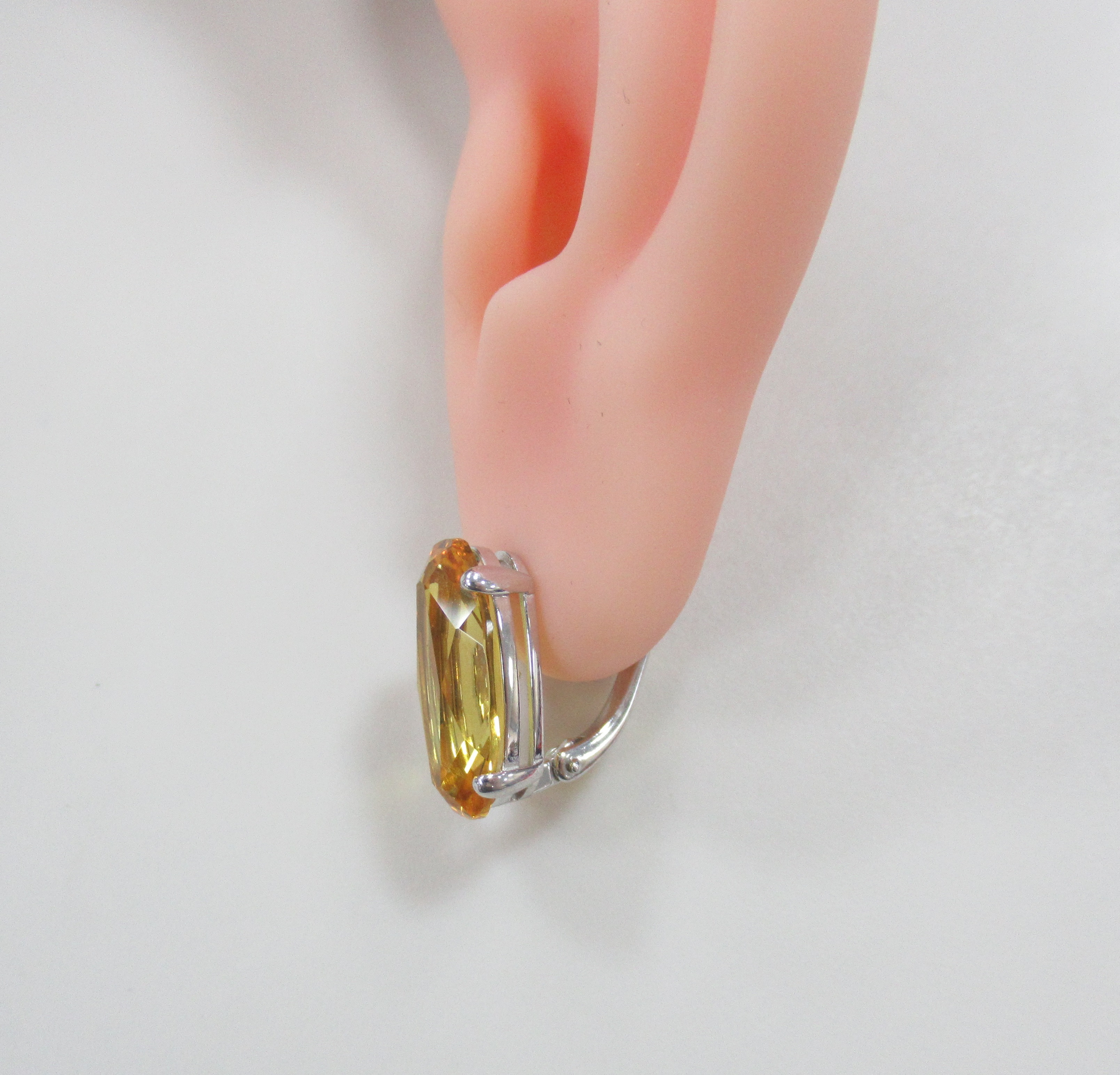 Серебряные серьги с цитринами